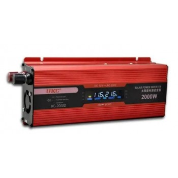 Инвертор (преобразователь) 12V-220V 2000W LCD дисплей
